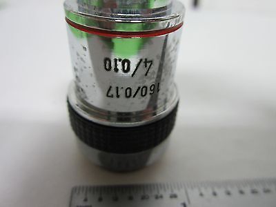 MICROSCOPE PART BAUSCH LOMB 4X OBJECTIVE OPTICS AS IS BIN#Q7-08