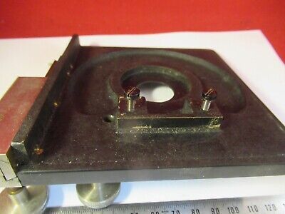 ANTIQUE ERNST LEITZ GERMANY BRASS TABLE STAGE MICROSCOPE PART OPTICS &9-A-82