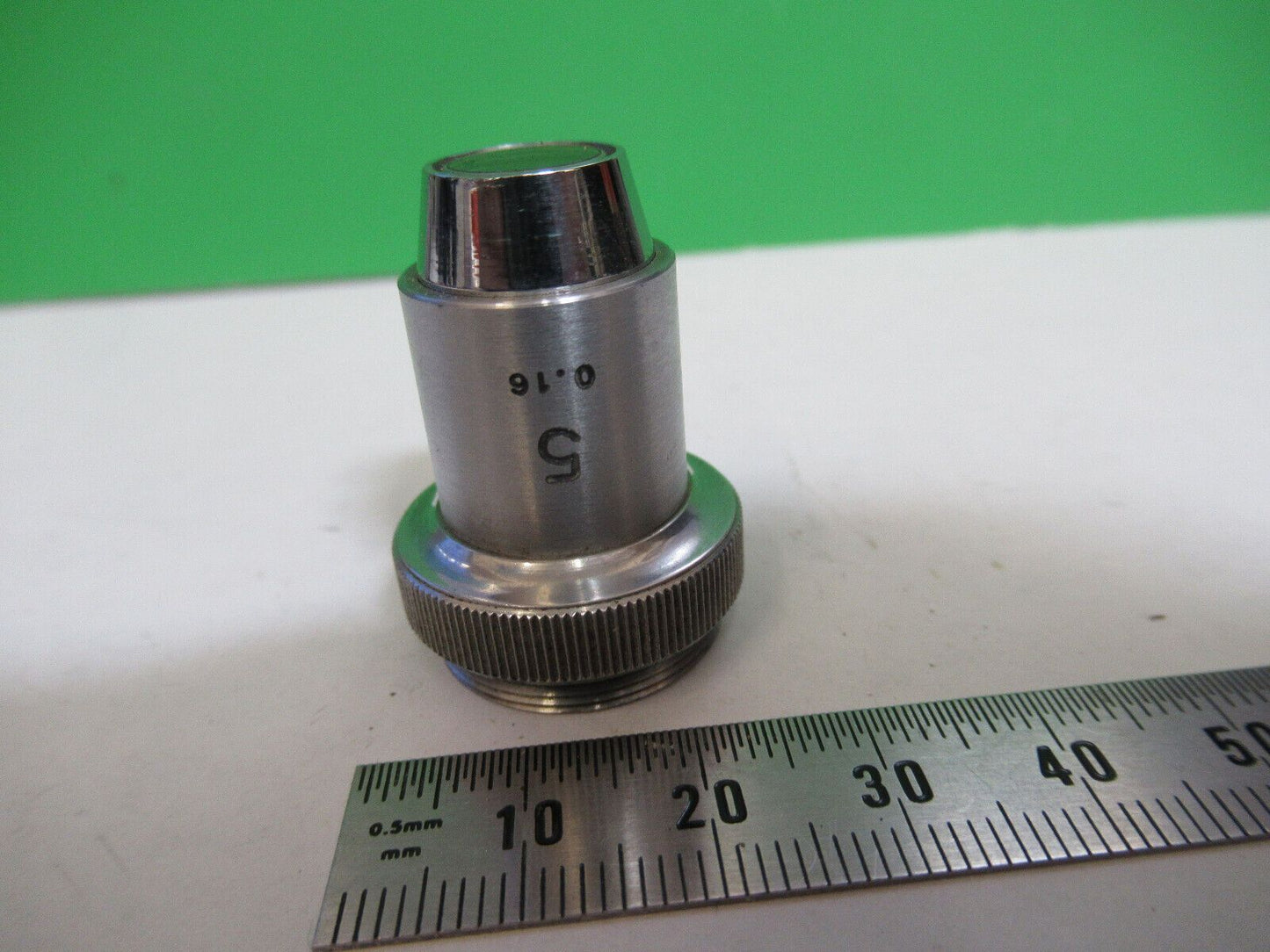 OBJECTIVE MAGNA 5X OPTICS LENS MICROSCOPE PART  AS PICTURED &Z9-A-105