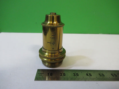 ANTIQUE BRASS HENRY CROUCH LONDON 1/4" OBJECTIVE MICROSCOPE AS PICTURED &22-A-16