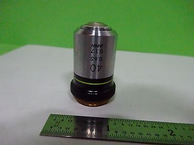 MICROSCOPE PART OBJECTIVE OLYMPUS JAPAN 40X OPTICS AS IS BIN#V7-16