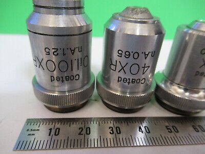 LOT 4 EA 4X 10X 40X 100X UNITRON OBJECTIVE MICROSCOPE PART AS PICTURED &R7-B-15