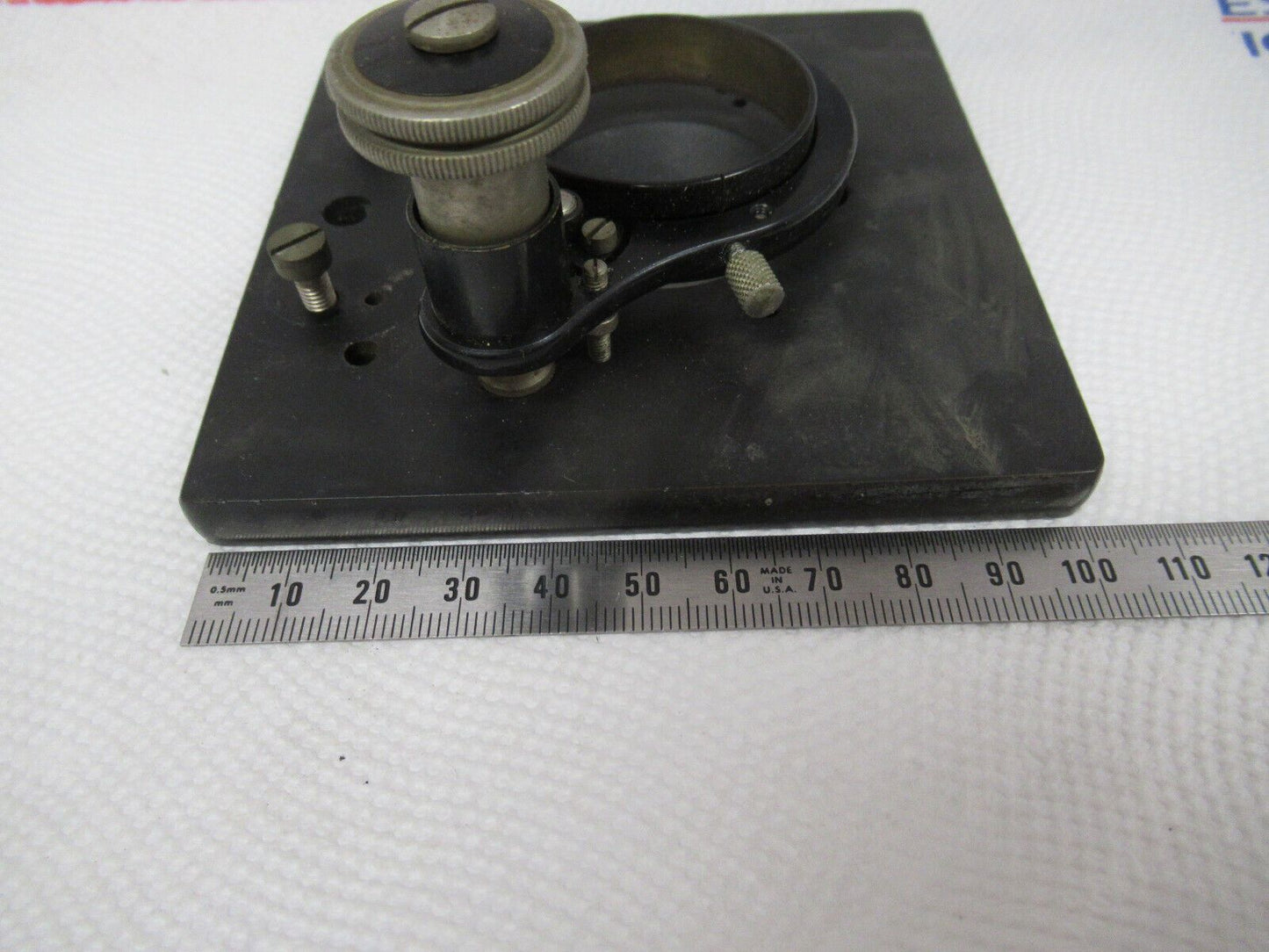 ANTIQUE BAUSCH LOMB OLD STAGE TABLE CASE MICROSCOPE PART AS PICTURED &W1-A-93