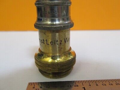 ANTIQUE BRASS ERNST LEITZ 1/12 OBJECTIVE MICROSCOPE PART AS PICTURED &7B-B-19