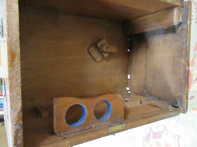 ANTIQUE WATSON UK EMPTY WOOD CABINET for MICROSCOPE AS PICTURED &TD-5