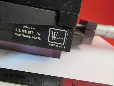 R.S. WILDER STAGE MICROMETER TABLE SPECIMEN MICROSCOPE PART BARNES &AG-A-07