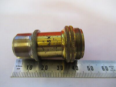 ANTIQUE BRASS LEITZ 6lg GERMANY OBJECTIVE MICROSCOPE PART AS PICTURED &87-FT-37