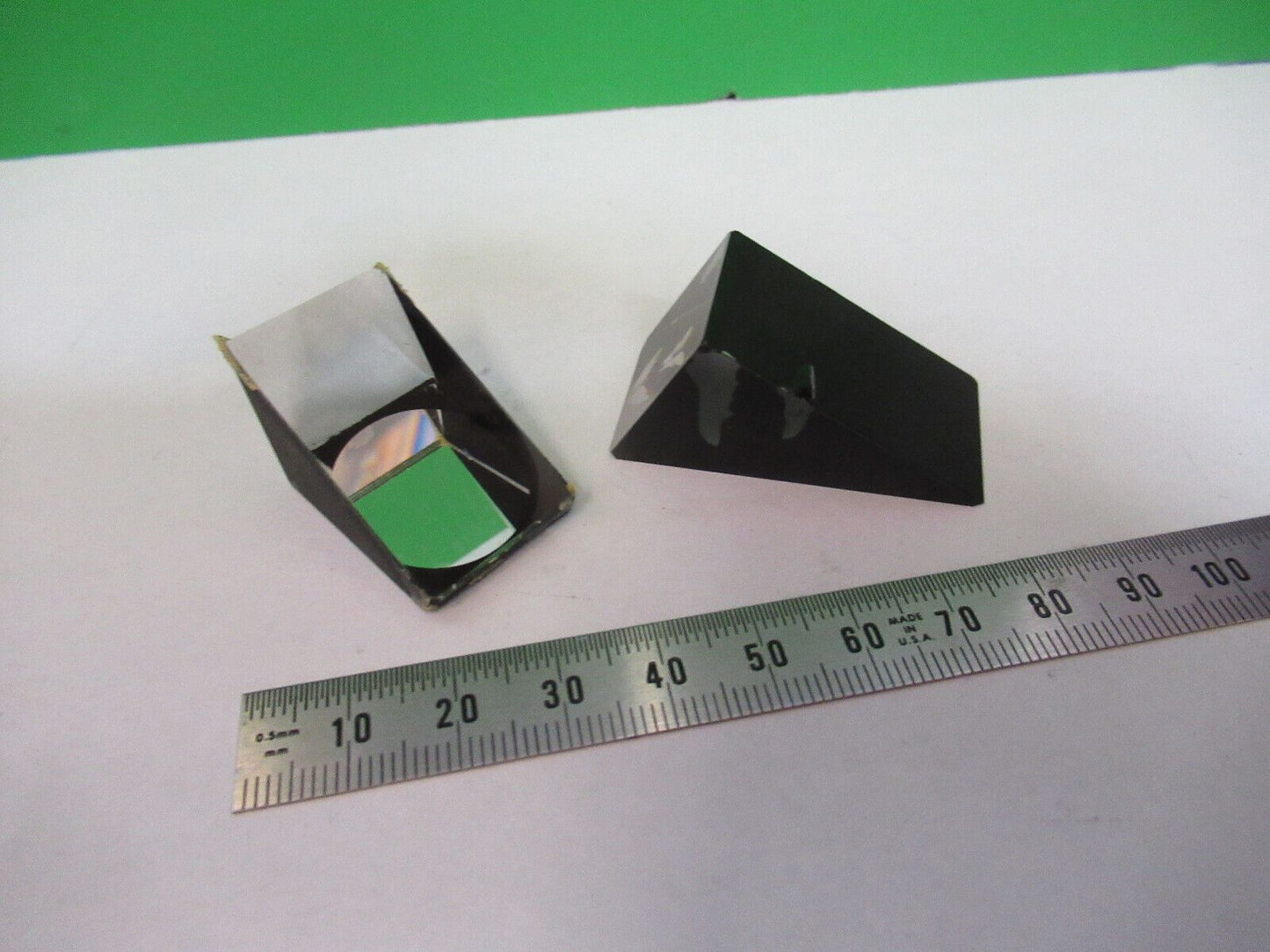 LOT 2 EA GLASS PRISM ZEISS needs coating MICROSCOPE PART AS PICTURED #R7-B-66