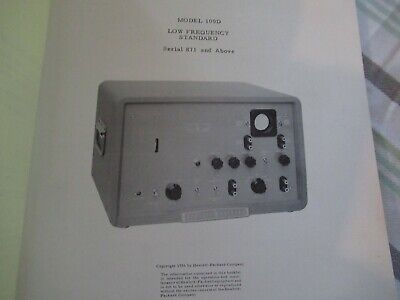 COLLECTABLE RARE HP HEWLETT PACKARD 100D FREQUENCY STANDARD MANUAL 1956 &BIBLI