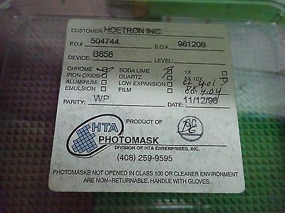 OPTICAL PHOTOMASK MASK COMPONENTS OPTICS AS IS BIN#11-A-40