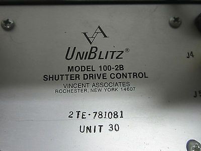 UNIBLITZ MODEL 100-2B SHUTTER DRIVE CONTROL AS IS for optics laser BIN-3B