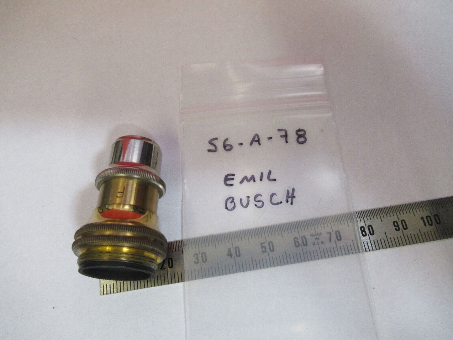 MICROSCOPE PART OBJECTIVE "f" ANTIQUE EMIL BUSCH GERMANY OPTICS AS PIC #S6-A-78