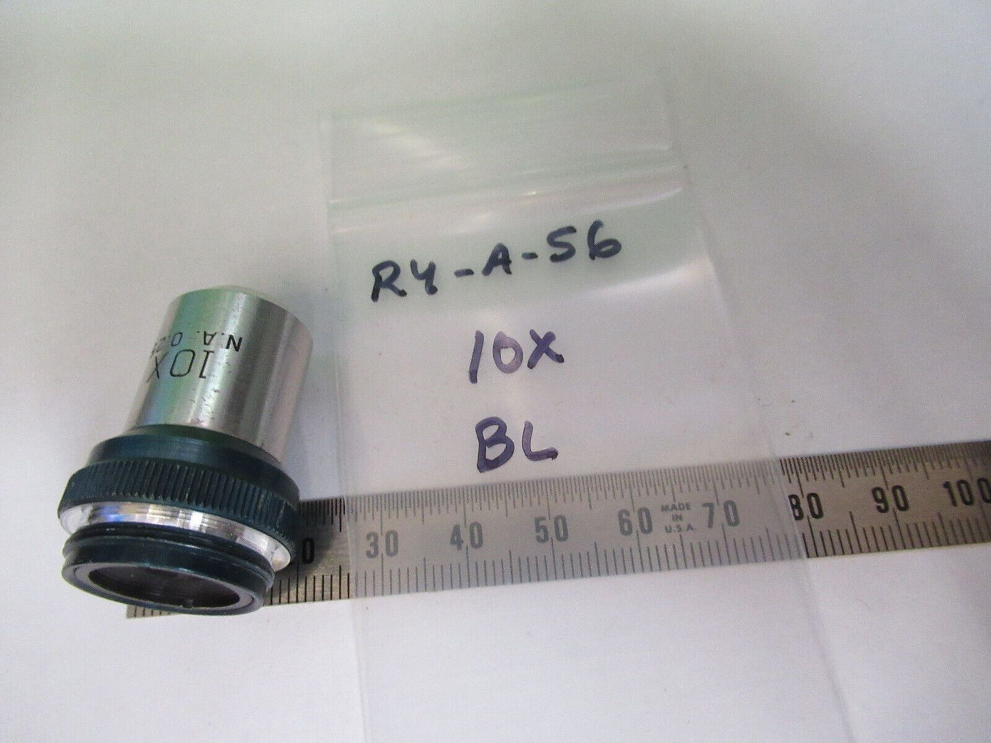 OBJECTIVE LENS  10X BAUSCH LOMB MICROSCOPE PART AS PICTURED &R4-A-56