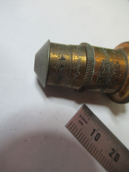 ANTIQUE BRASS SPENCER 44X OBJECTIVE MICROSCOPE PART AS PICTURED &5-B-06