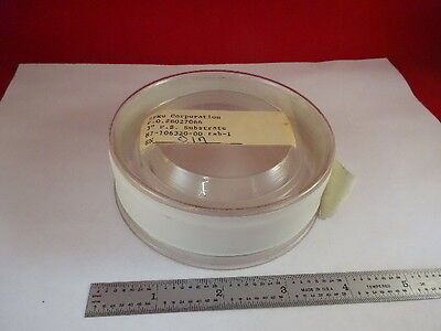 OPTICAL FUSED SILICA FLAT ZYGO 1/10 WAVE 3" DIAMETER LASER OPTICS AS IS #80-10