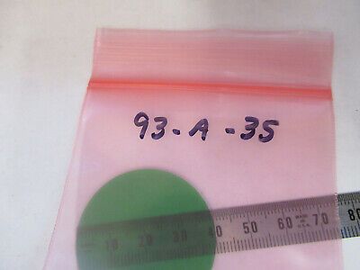 OPTICAL GLASS GREEN FILTER MICROSCOPE PART OPTICS AS PICTURED #93-A-35