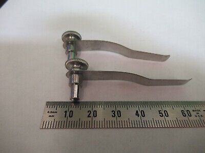 ANTIQUE CLIPS PAIR AO SPENCER MICROSCOPE PART AS PICTURED &Q9-A-110