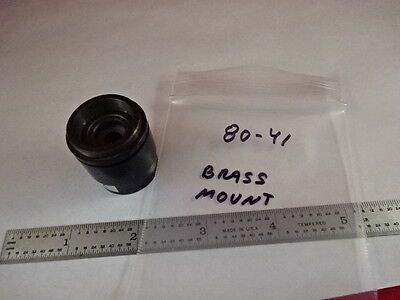 MICROSCOPE PART BRASS MOUNTED OBJECTIVE 2X OPTICS AS IS #80-41