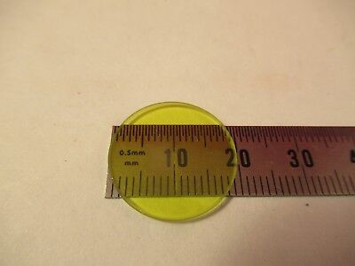 OLYMPUS JAPAN YELLOW GLASS FILTER OPTICS MICROSCOPE PART AS PICTURED #66-A-33