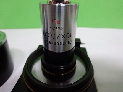 MICROSCOPE PART ZEISS GERMANY POLMI OBJECTIVE DF 10X POL OPTICS AS IS #AQ-07