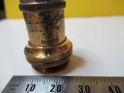 ANTIQUE OBJECTIVE BRASS LEITZ 3 OPTICS MICROSCOPE PART AS PICTURED &14-C-25