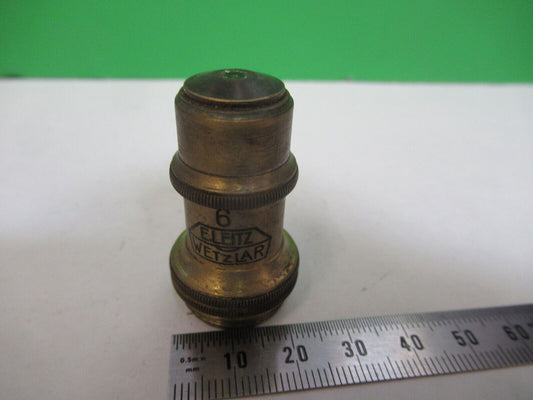 ANTIQUE BRASS LEITZ OBJECTIVE "6" 45X MICROSCOPE PART AS PICTURED 12-DT-FD-16