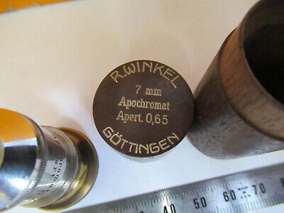 R. WINKEL GOTTINGEN GERMANY OBJECTIVE APO 7mm LENS MICROSCOPE PART  &H1-B-12