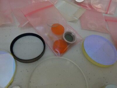 LARGE LOT OPTICS MIRRORS LENSES PRISM FILTERS ETC OPTICAL AS PICTURED &J4-A-07