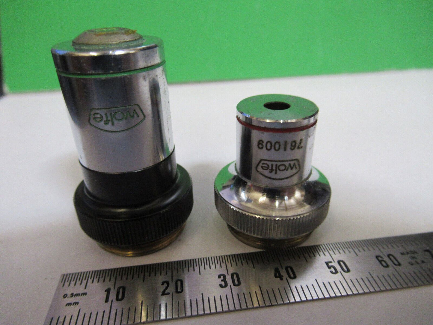 WOLFE WETZLAR GERMANY OBJECTIVE 4X 45X LENS MICROSCOPE PART AS PICTURED &H9-A-53