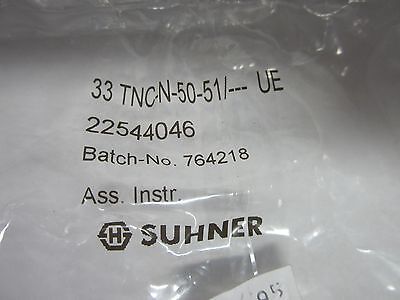 SUHNER TNC TO N RF CONNECTOR AS IS BIN#J3-04