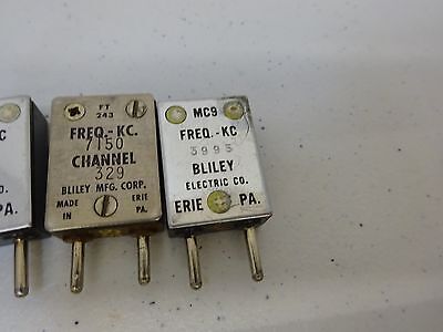 LOT ANTIQUE BLILEY MC9 QUARTZ CRYSTALS WWII FREQUENCY CONTROL AS IS BIN#K6-74