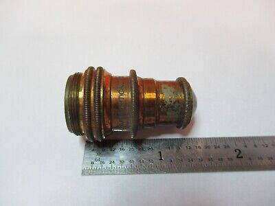 ANTIQUE BRASS BAUSCH LOMB 4mm OBJECTIVE MICROSCOPE PART AS PICTURED &W8-A-48