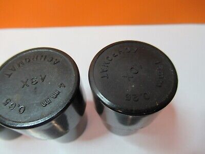 ANTIQUE LOT EMPTY OBJECTIVE CANS MICROSCOPE PART AS PICTURED #7B-B-116