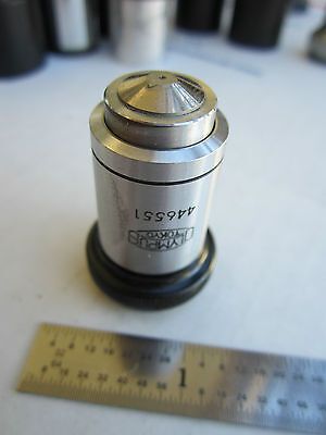 OPTICAL MICROSCOPE PART OBJECTIVE OLYMPUS HI 100X JAPAN OPTICS AS IS DWR#02