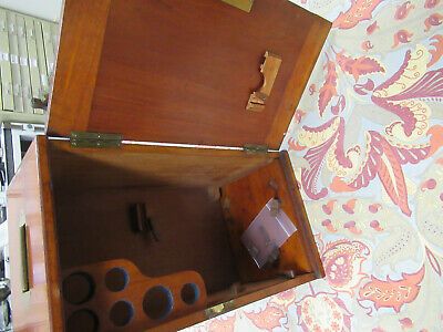 EMPTY WOOD CABINET for ANTIQUE WATSON UK 1860s MICROSCOPE PART AS PICTURED &TB5