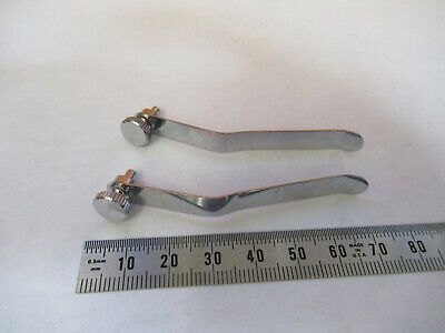 PAIR of CLIPS STAGE MICROSCOPE PART AS PICTURED &H1-B-30