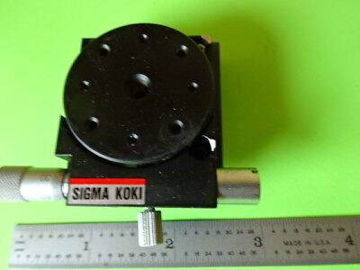 SIGMA KOKI ROTATABLE OPTICAL LASER STAGE MICROMETER PRO OPTICS AS IS #L5-B-09