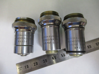 LOT OBJECTIVES BAUSCH LOMB OPTICS  MICROSCOPE PART AS PICTURED Q7-B-11