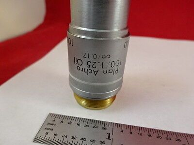 MICROSCOPE PART REICHERT PLAN ACHRO OBJECTIVE LENS 100X OPTICS AS IS B#D2-B-17