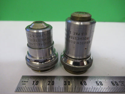 LOT 2 ea OBJECTIVES BAUSCH LOMB USA MICROSCOPE PART AS PICTURED &R4-A-53