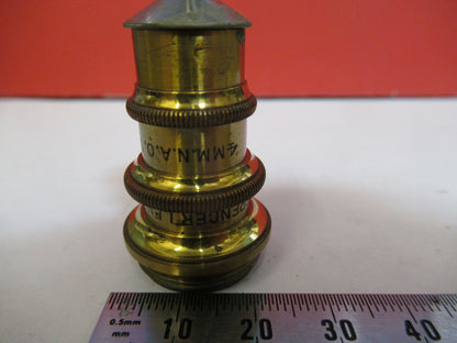 ANTIQUE BRASS SPENCER OBJECTIVE 44X  MICROSCOPE PART AS PICTURED &P8-A-80