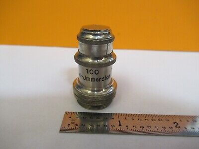 ANTIQUE BRASS 100X OBJECTIVE MICROSCOPE PART AS PICTURED &7B-B-13