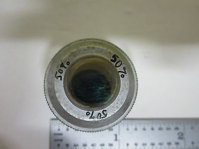 MICROSCOPE PART OBJECTIVE 50% TRANSMITTANCE [scratches] OPTICS AS IS BIN#U1-06