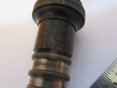 ANTIQUE BRASS REICHERT 60X OBJECTIVE MICROSCOPE PART AS PICTURED &7B-B-18