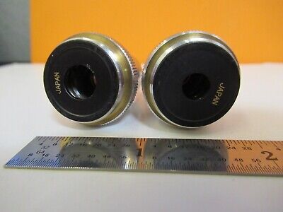 LOT 2 EA OBJECTIVE 10X 20X JAPAN OPTICS MICROSCOPE PART as pictured &A4-FT-93