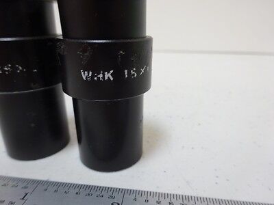 MICROSCOPE PART LOT EYEPIECES OLYMPUS 15X + RETICLE OPTICS AS IS BIN#N8-H-02