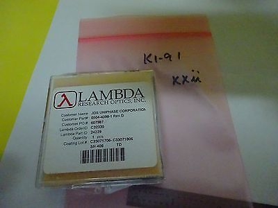 OPTICAL COATED LENS LAMBDA RESEARCH JDS UNIPHASE LASER OPTICS AS IS BIN#K1-91