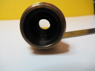 ANTIQUE OBJECTIVE BRASS LEITZ 3 OPTICS MICROSCOPE PART AS PICTURED &14-C-25