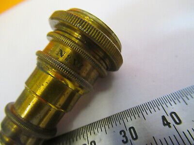 ANTIQUE BRASS OBJECTIVE VI SEIBERT 1860's MICROSCOPE PART AS PICTURED &F1-A-65