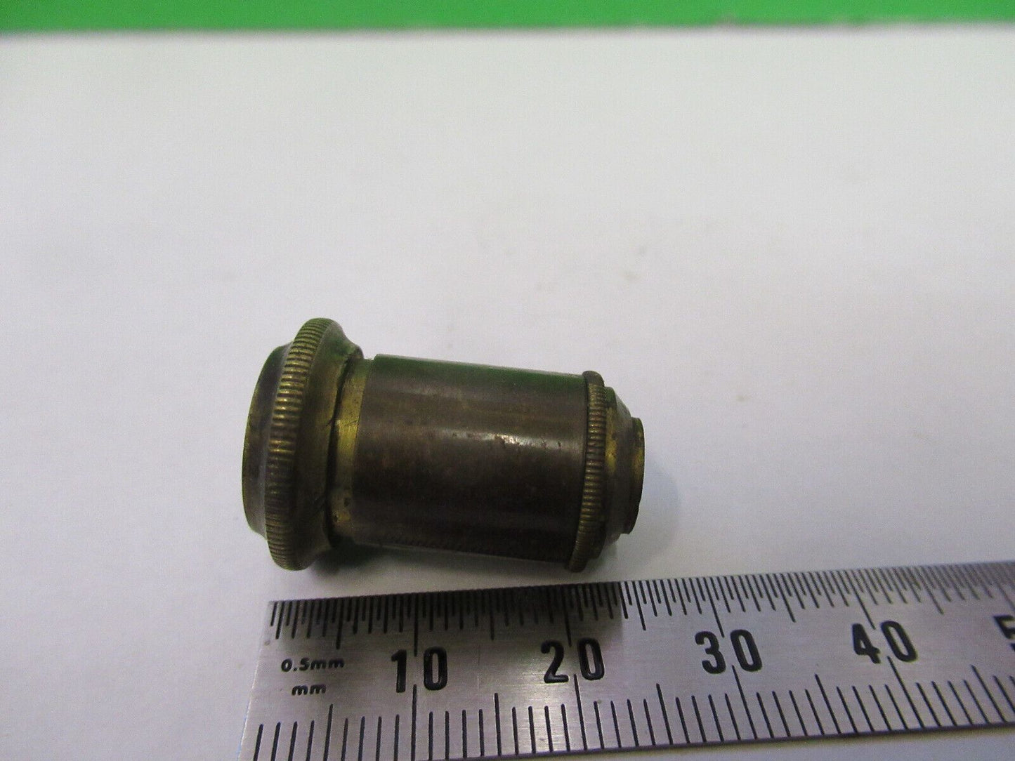 ANTIQUE BRASS RARE SMALL DIAMETER OBJECTIVE MICROSCOPE PART AS PICTURED Z4-B-90